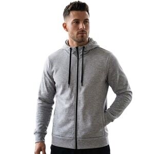 Members Mark Mens Active Full Zip Hoodie Heather Grey Small NWT Workout Jacket